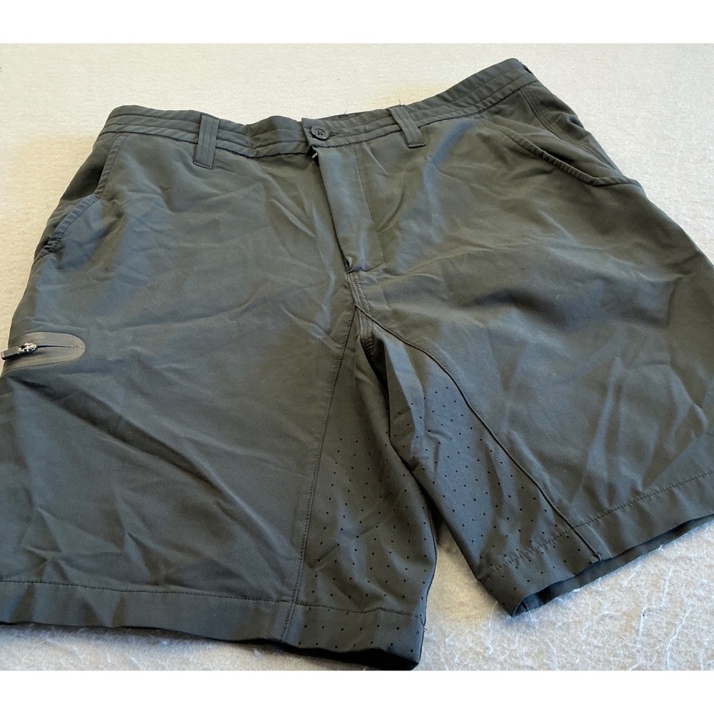 Gillz Performance Fishing Shorts Gray Laser Cut Vent Zipper Pockets Size S‎ Mens